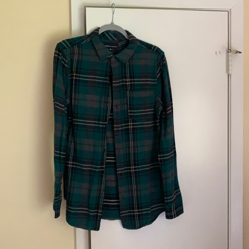 Modern Amusement Green and Black Flannel